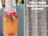 Cocktail Cidre et Vodka au jus d'orange et framboises