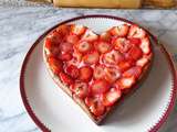 Coeur hyper moelleux sans beurre, sans farine fourré aux fraises (ig bas)