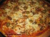 Pizza dinde-champignons-olives