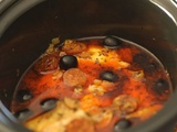 Poulet chorizo olives à la mijoteuse