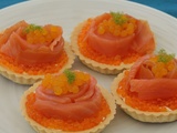 Tartelettes festives saumon fumé œufs de truite