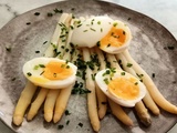 Asperges blanches et œufs mollets ig bas