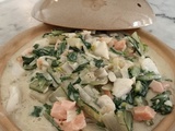 Blanquette de blettes aux poissons et cancoillotte Ig bas