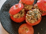 Tomates farcies aux oeufs brouillés et champignons ig bas