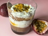 Verrines de rhubarbe, fruits de la passion et mascarpone ig bas