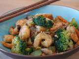 Crevettes sautées et p'tits légumes * recette légère