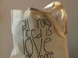 Tote bag  all you need is love or more all in the kitchen 