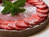 Tarte aux fraises avec son curd de fraises, Bio, sans gluten, sans lait et sans oeufs