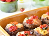 Champignons farcis aux tomates cerises & mozzarella