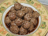 Boulettes de boeuf sauce teriyaki et graines de sésame