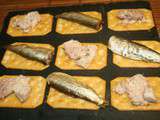 Crackers au foie de morue et mini sardines (sprats)