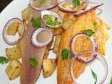 Filets de haddock pochés, filets de harengs fumés marinés et pommes de terre sautées à l'Actifry®
