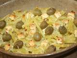 Gratin de macaroni ( ou penne) à la feta et olives vertes