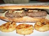 Hamburger : sandwich baguette à la plancha