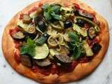 Pizza niçoise et végétarienne