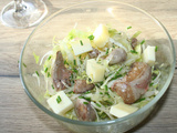 Salade d'endive aux foie et rognons de lapin et Tomme de Savoie