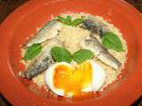Salade de boulgour, sardine, oeuf molet