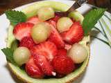 Salade de fraises, melon, anis vert