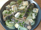Salade de pommes de terre aux sardines et Bresse-bleu