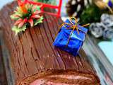 Bûche de Noël au chocolat et à la mousse de framboises