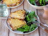 Croque rustique au poulet, gouda et huile de truffe