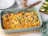 Gratin de pâtes aux courgettes et mozzarella