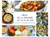 Menu de la semaine - Du 12 au 18 juin