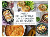 Menu de la semaine - Du 27 janvier au 02 février