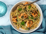 One pot pasta courgette et crevettes