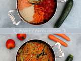 One pot quinoa, lentilles corail, carotte, courgette et tomate