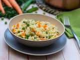 One pot rice aux fèves, petits-pois et carottes