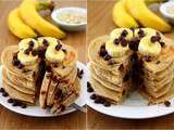 Pancakes hyperprotéinés, banane et chocolat