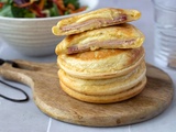 Pancakes salés au jambon et fromage