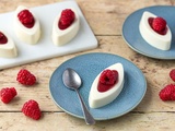 Panna cotta au chocolat blanc et framboises