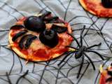 Pizza araignée pour Halloween