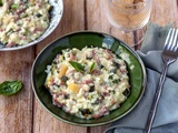 Risotto à la courgette, bacon et parmesan