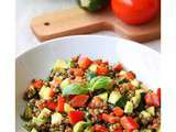Salade de lentilles aux légumes et son oeuf mollet