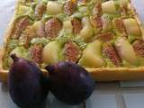 Tarte figues et poires et crème de pistache