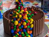 Gravity cake, gateau d’anniversaire au chocolat m&ms