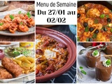 Menu de la semaine 5, du 27/01 au 02/02