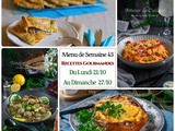 Menu de semaine 43, du 21 au 27 octobre