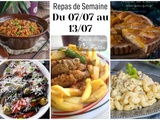 Planning de repas faciles pour la semaine 07 au 13/07