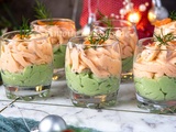 Verrines mousse d’avocat et de saumon fumé