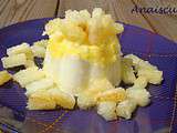 Panna cotta au fromage blanc, ananas et noix de coco