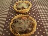 Tartelettes viande-tomate-fromage