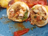 Calameri ripieni, calamars farcis au chorizo