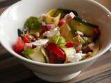 Salade de courgettes , tomates, et mortadelle