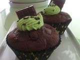 Muffins au chocolat & crème pistache  façon cupcakes 