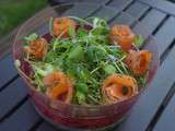 Salade de Pourpier, Ciboulette et Eminçé de Saumon à l'aneth | Art de Vivre