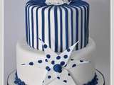 Gâteau bleu et blanc
